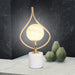 Sculptural Orange Glass Table Lamp with White Marble Base