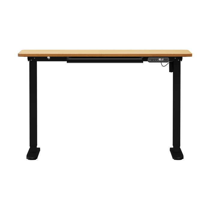 120Cm Electric Standing Desk With Drawer Height Adjustable Black & Oak