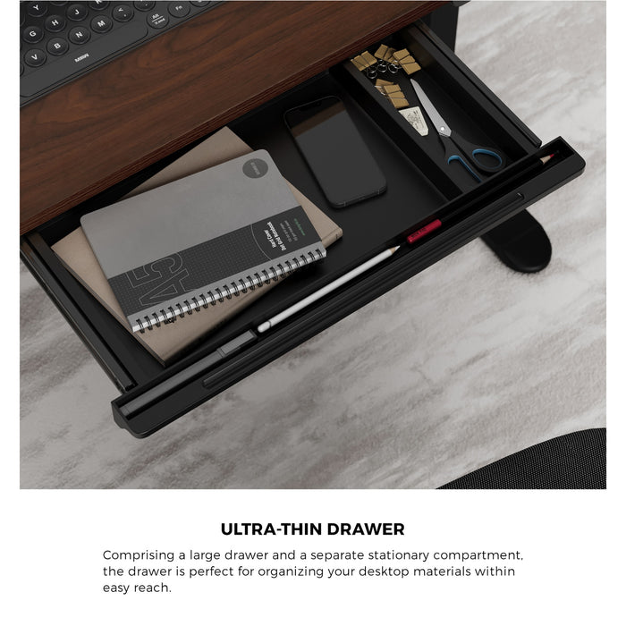 140Cm Electric Standing Desk With Drawer Adjustable Office Table Black