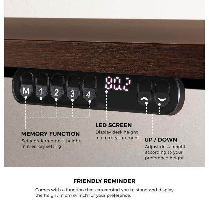 140Cm Electric Standing Desk With Drawer Adjustable Office Table Black