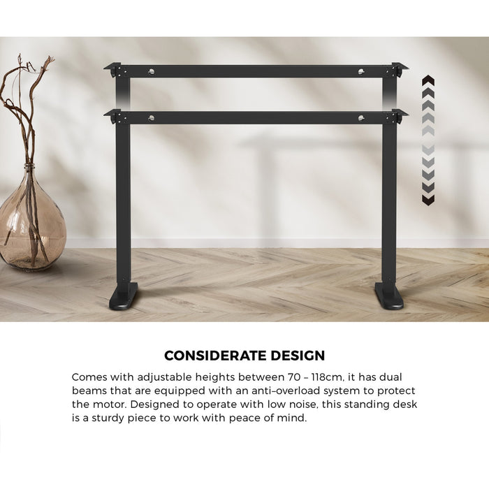 140Cm Electric Standing Desk With Drawer Adjustable Office Table Black