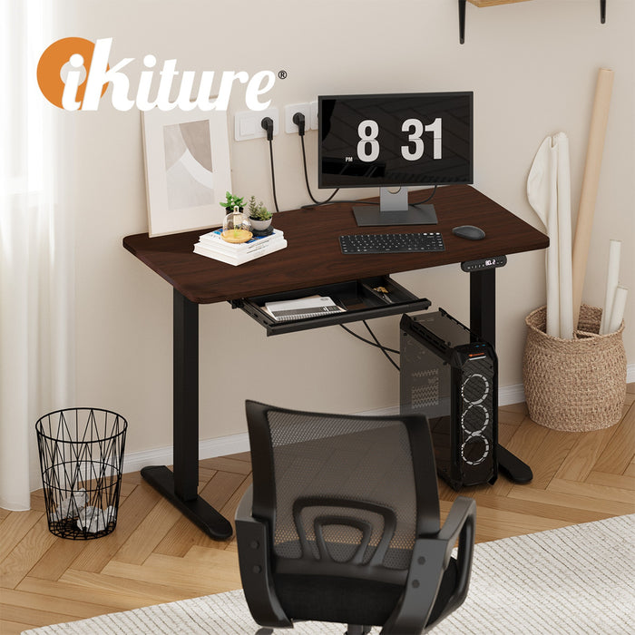 140Cm Electric Standing Desk With Drawer Adjustable Office Table Black