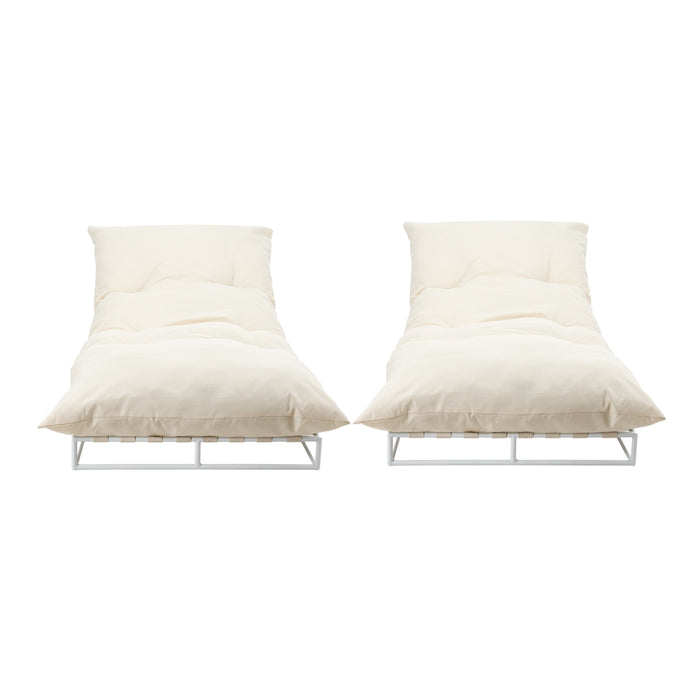 2Pcs Outdoor Sun Lounge Day Bed Patio Chairs Garden Furniture Setting