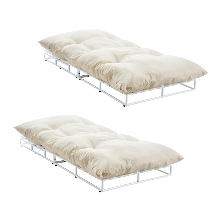 2Pcs Outdoor Sun Lounge Day Bed Patio Chairs Garden Furniture Setting