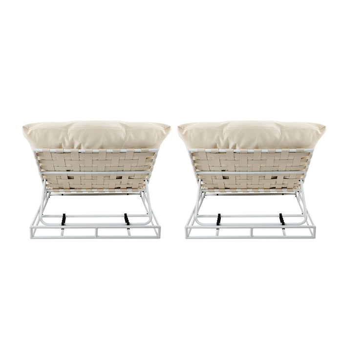 2Pcs Outdoor Sun Lounge Day Bed Patio Chairs Garden Furniture Setting