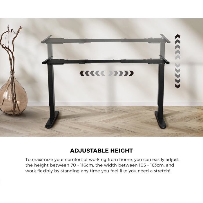 160Cm Standing Desk With Drawer Motorized Adjustable Office Table Black