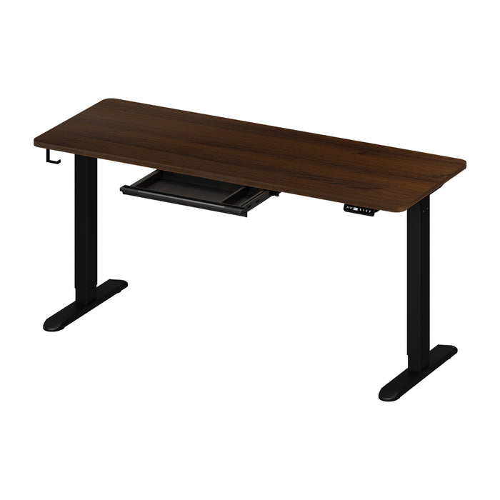 160Cm Standing Desk With Drawer Motorized Adjustable Office Table Black