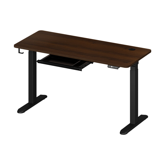 140Cm Electric Standing Desk With Drawer Height Adjustable Black Walnut