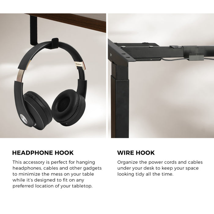 150Cm Electric Standing Desk With Drawer Height Adjustable Black Walnut