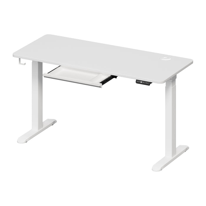 140Cm Electric Standing Desk With Drawer Height Adjustable White