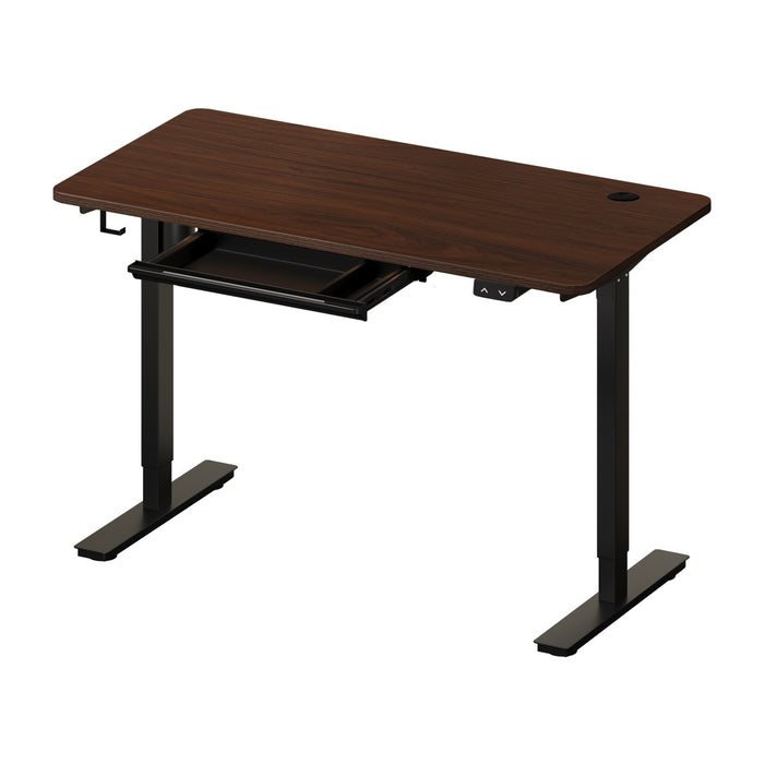 150Cm Electric Standing Desk With Drawer Height Adjustable Black & Walnut