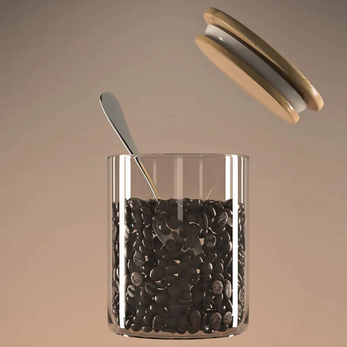 Sealed Glass Coffee Bean Canister with Bamboo Lid