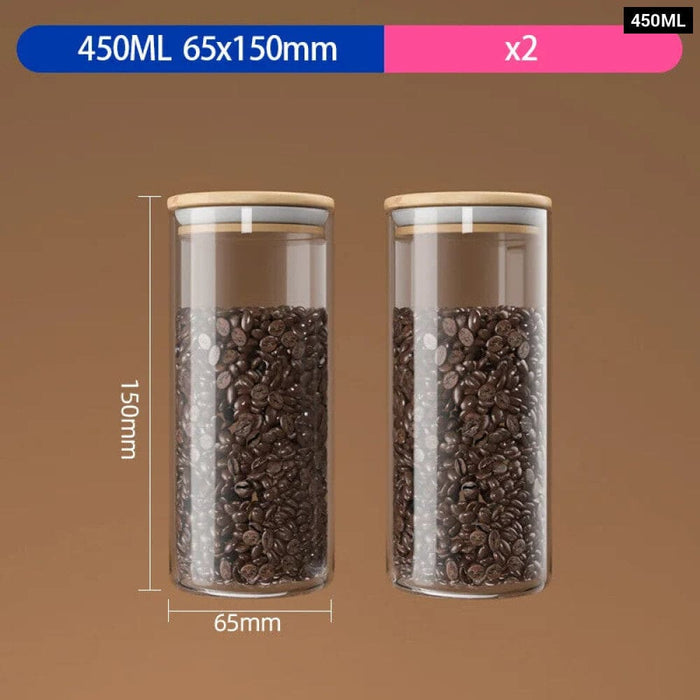 Sealed Glass Coffee Bean Canister with Bamboo Lid