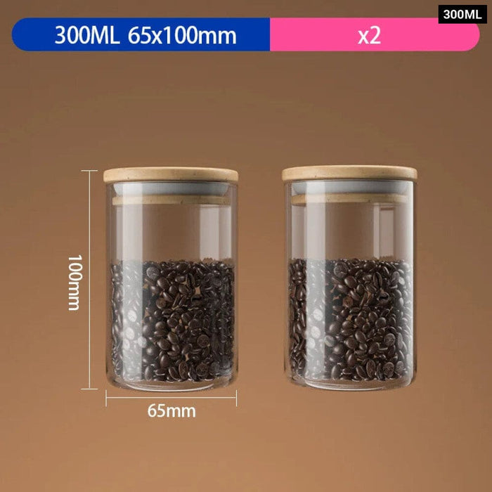 Sealed Glass Coffee Bean Canister with Bamboo Lid