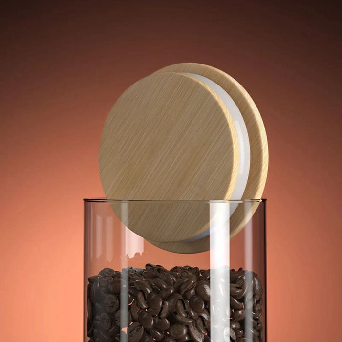 Sealed Glass Coffee Canister With Bamboo Lid