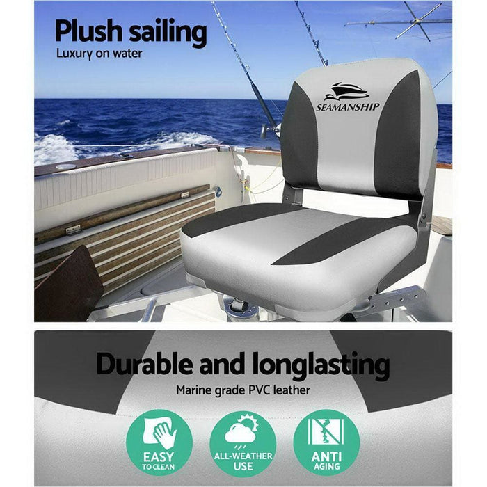 Goslash Picks Seamanship Set of 2 Folding Swivel Boat Seats