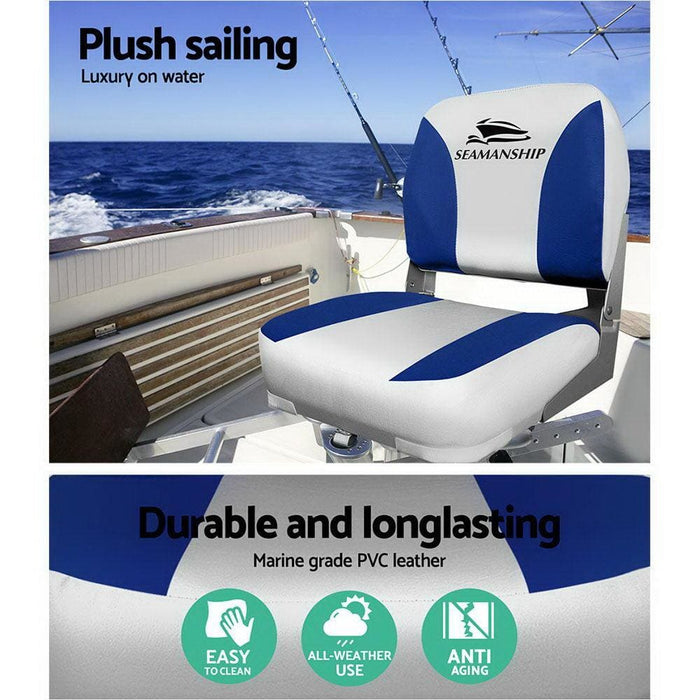 Goslash Picks Seamanship Set of 2 Folding Swivel Boat Seats