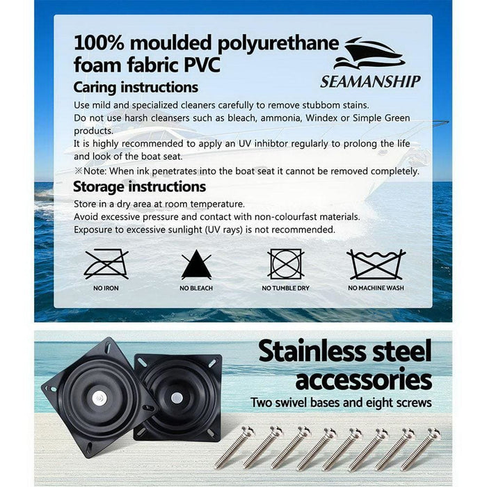 Goslash Picks Seamanship Set of 2 Folding Swivel Boat Seats