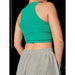 Seamless Rib Knit Crop Top For Women Athletic Tank Yoga Gym
