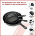Pre Seasoned Cast Iron Skillet Fry Pan Set 3 Pcs Frying