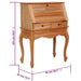 Secretary Desk 78x42x103 Cm Solid Mahogany Wood Xntnax