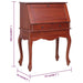Secretary Desk Brown 78x42x103 Cm Solid Mahogany Wood Xntnao