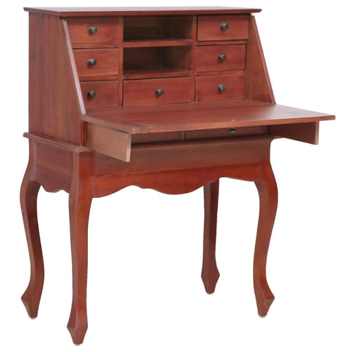 Secretary Desk Brown 78x42x103 Cm Solid Mahogany Wood Xntnao