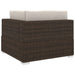 Sectional Corner Chair 1 Pc with Cushions Poly Rattan Brown