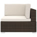 Sectional Corner Chair 1 Pc with Cushions Poly Rattan Brown