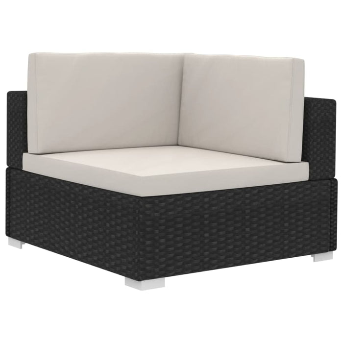Sectional Corner Chairs 2 Pcs with Cushions Poly Rattan