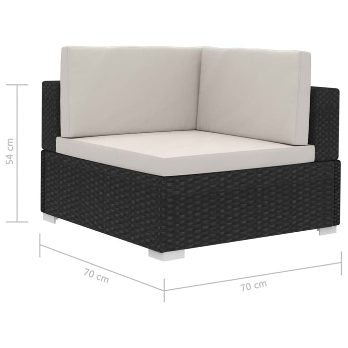 Sectional Corner Chairs 2 Pcs with Cushions Poly Rattan