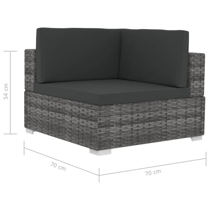 Sectional Corner Chairs 2 Pcs with Cushions Poly Rattan