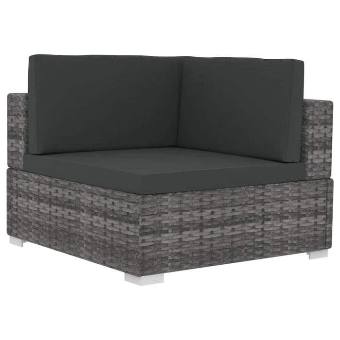 Sectional Corner Chairs 2 Pcs with Cushions Poly Rattan