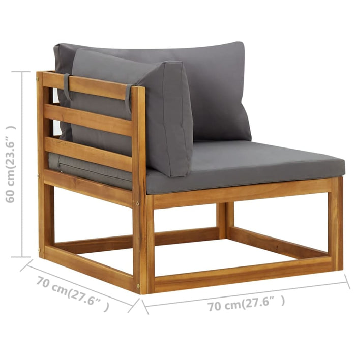 Sectional Corner Sofas 2 Pcs with Cushions Dark Grey Toonpx