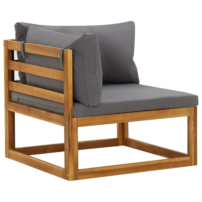 Sectional Corner Sofas 2 Pcs with Cushions Dark Grey Toonpx