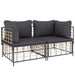 Sectional Corner Sofas with Cushions 2 Pcs Poly Rattan