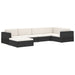 Sectional Footrest 1 Pc with Cushion Poly Rattan Black Alnba