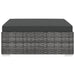 Sectional Footrest 1 Pc with Cushion Poly Rattan Grey Alnbt