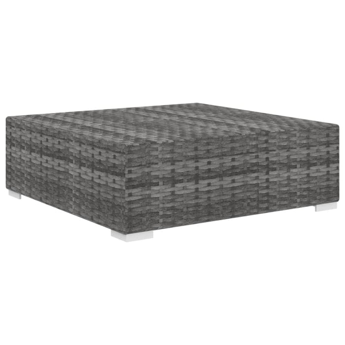 Sectional Footrest 1 Pc with Cushion Poly Rattan Grey Alnbt