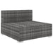Sectional Middle Seat 1 Pc with Cushions Poly Rattan Grey