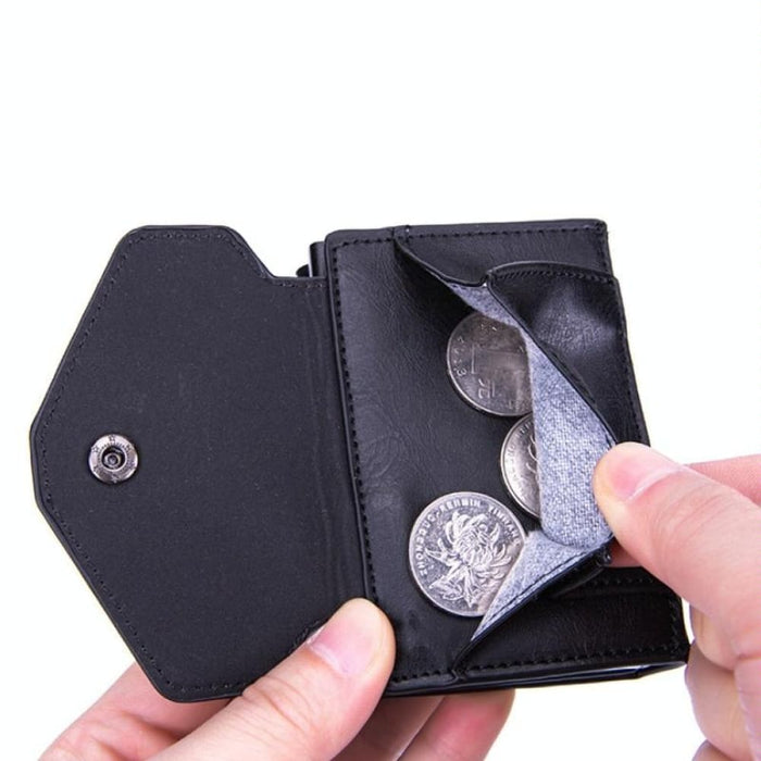 Secure Aluminum Coin Purse With Rfid Protection