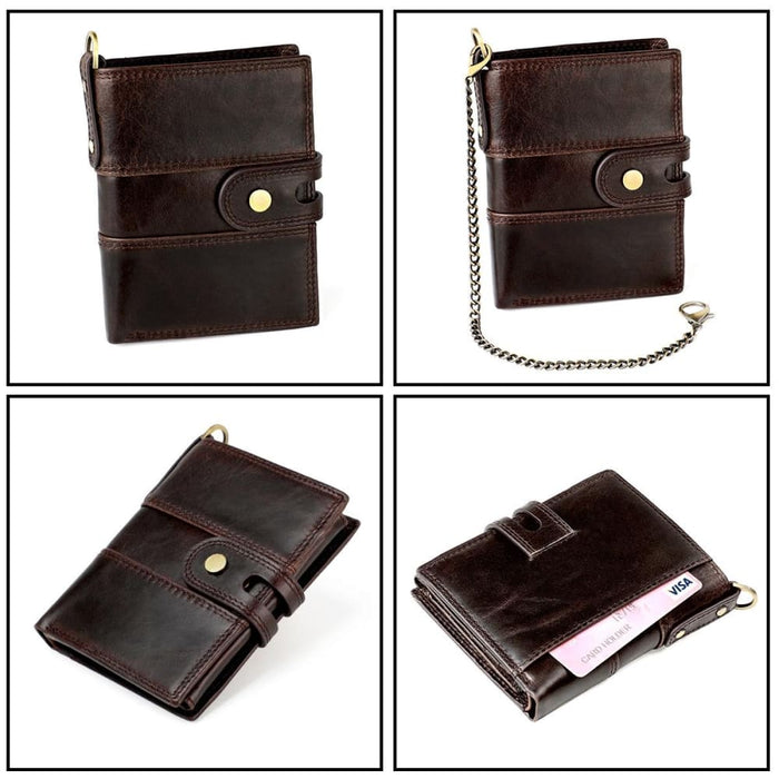 Secure Multi Card Mens Wallet First Layer Cowhide