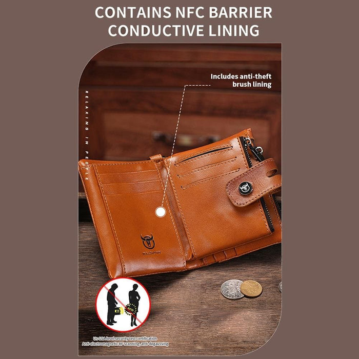 Secure Rfid Cowhide Wallet