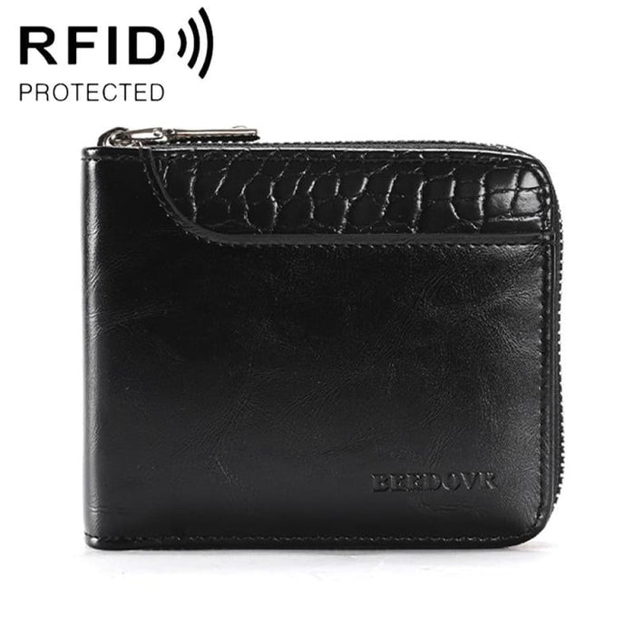 Secure Rfid Mens Wallet With Zipper
