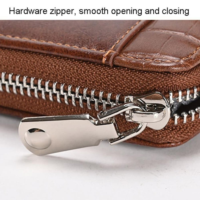 Secure Rfid Mens Wallet With Zipper