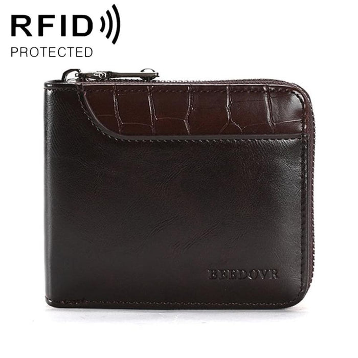 Secure Rfid Mens Wallet With Zipper