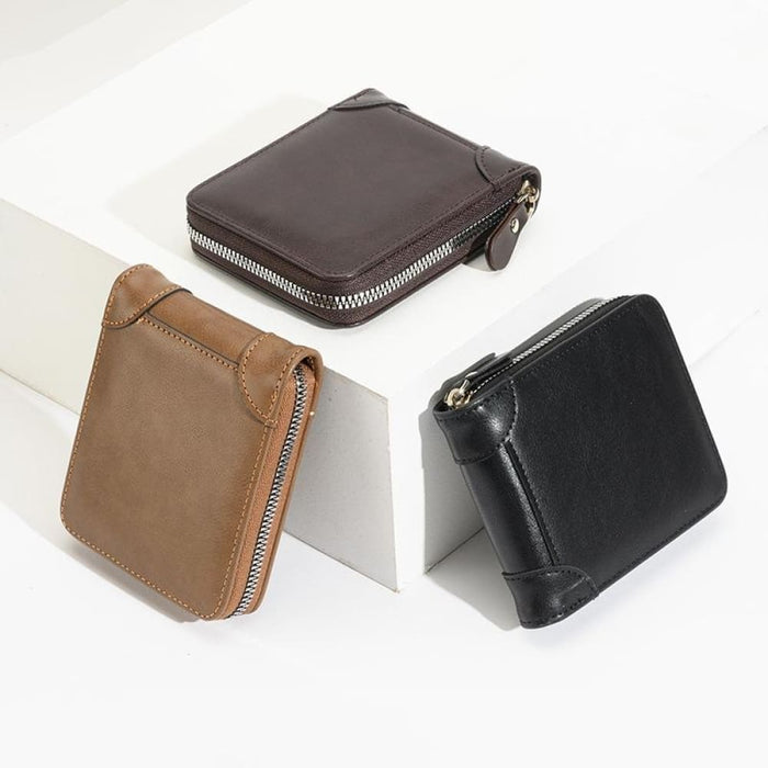 Secure Rfid Mens Zip Wallet