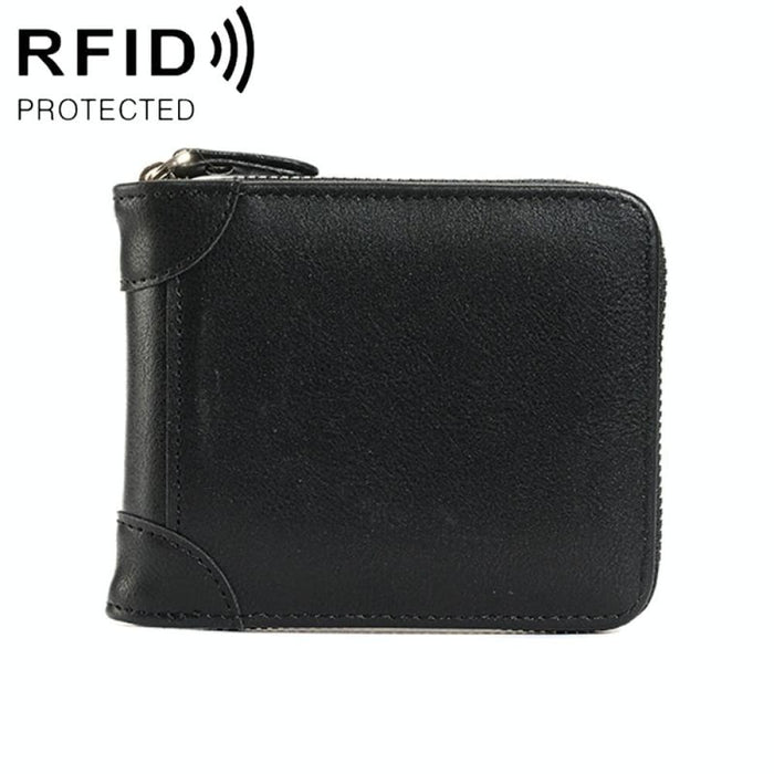 Secure Rfid Mens Zip Wallet