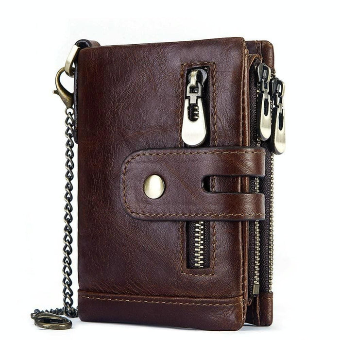 Secure Rfid Tri Fold Leather Wallet For Men
