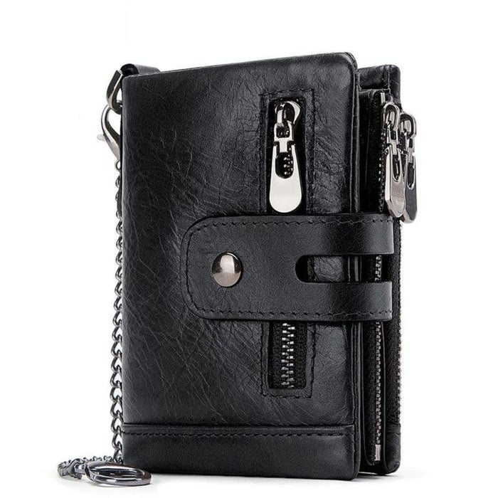Secure Rfid Tri Fold Leather Wallet For Men